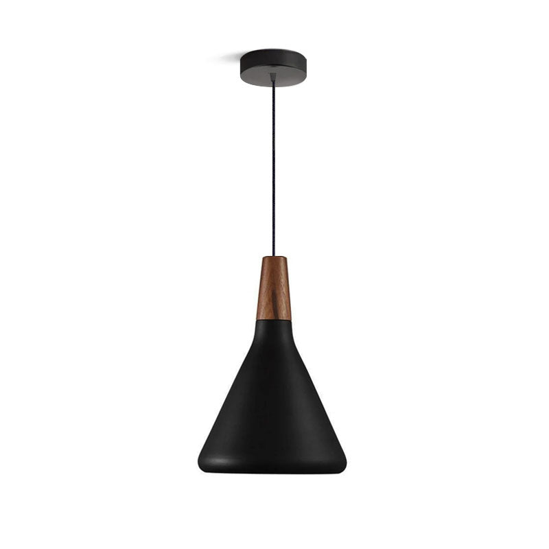 Modern Black Pendant Light Fixture with Iron and Wood Design – Stylish Kitchen Pendant Lighting for Indoor Use-6